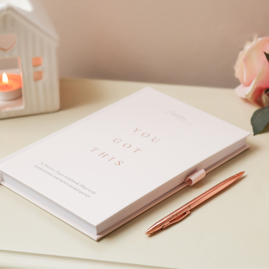 'You Got This' Positivity Notebook - Luxury Journal with Motivational and Inspirational Quotes (with optional pen)