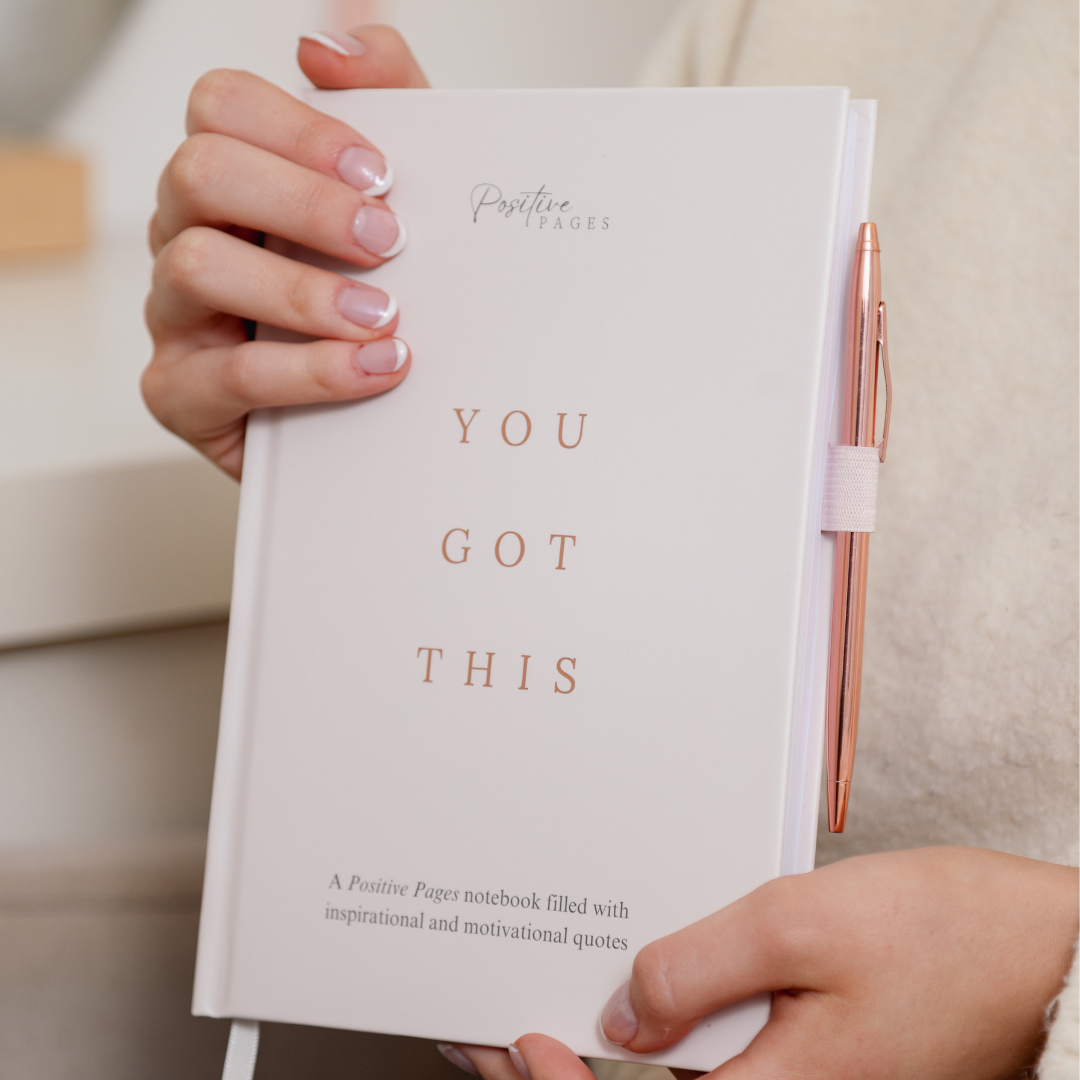 'You Got This' Positivity Notebook - Luxury Journal with Motivational and Inspirational Quotes (with optional pen)