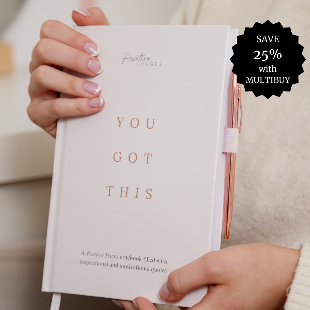 Positive Pages® Notebook with Pen - Positivity Journal with Motivational Quotes