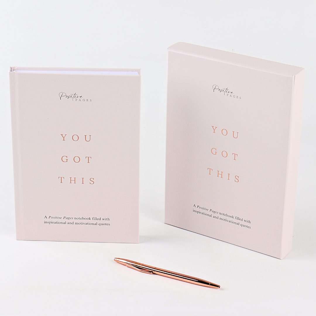 'You Got This' Positivity Notebook - Luxury Journal with Motivational and Inspirational Quotes (with optional pen)